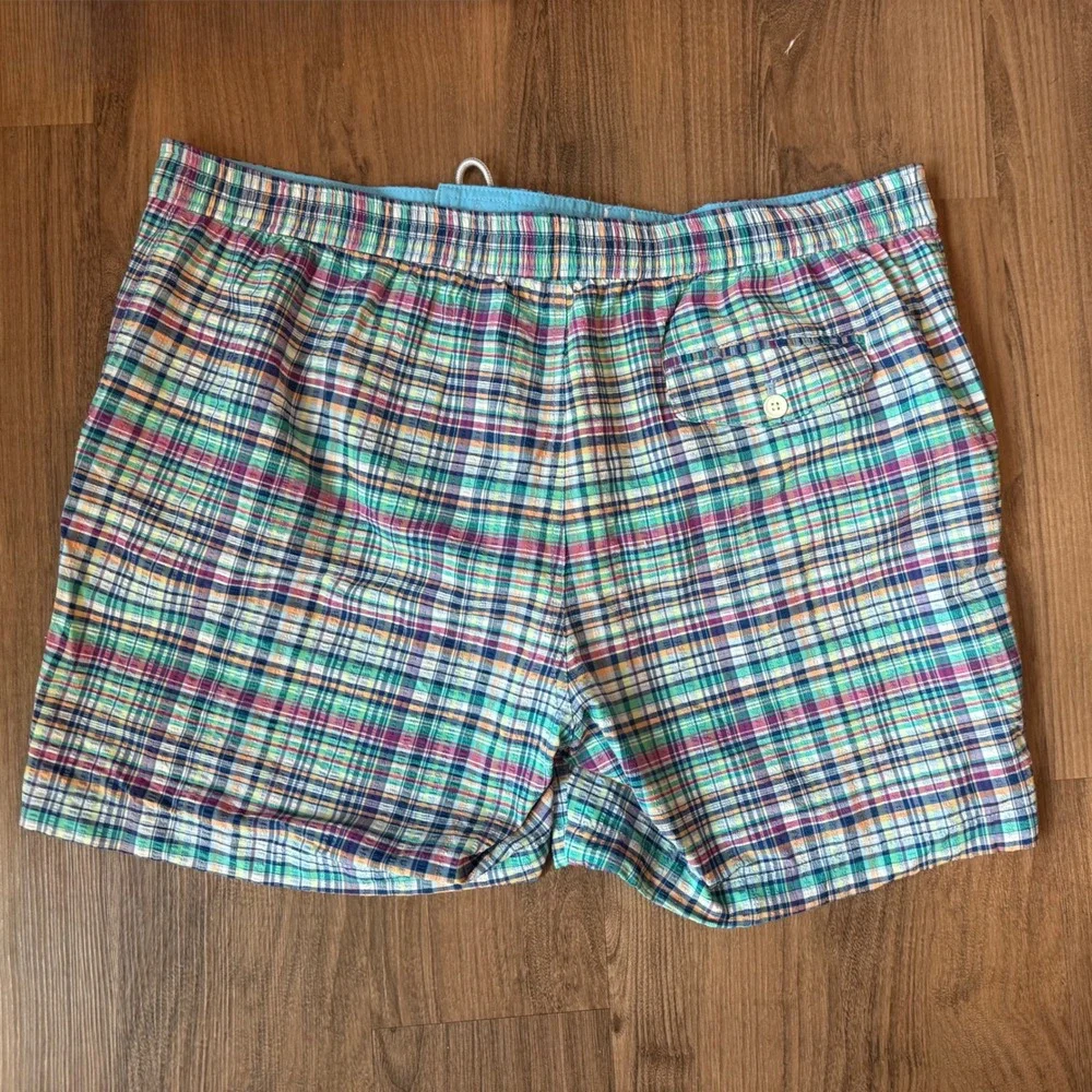 Tommy Bahama Mens XXL Plaid Seersucker Swim Trunks Board Shorts Multicolor 6in